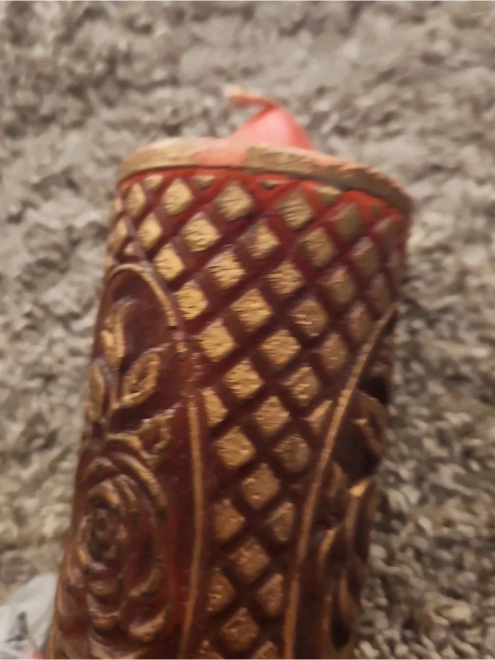 Decorative Rose-Embossed Home Accent - Brown
